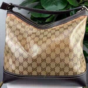 💎✨Authentic Gucci GG Crystal Hobo Bag Coated Canvas